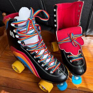 Moxi Rainbow Rider Quad Roller Outdoor Roller Skate in Black, Size US Women's 9M